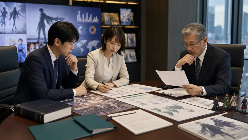 アニメIPの委員会持分と二次利用収益を整理する資料