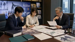 アニメIPの委員会持分と二次利用収益を整理する資料